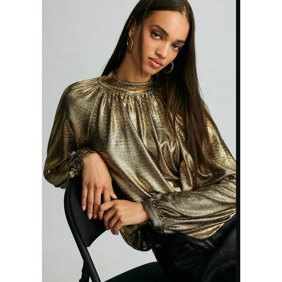 Current Air High-Neck Shine Blouse - New Medium - Picture 1 of 4